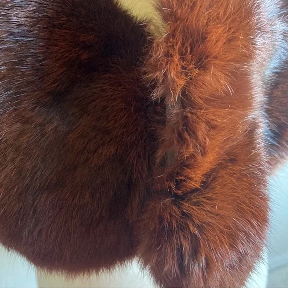 VINTAGE Reddish brown real fur collar~stole~ Wrap~Gadsby~flapper~1920s style - Picture 12 of 14
